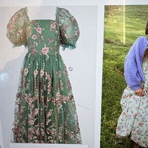 JessaKae Green Floral Prom Dress